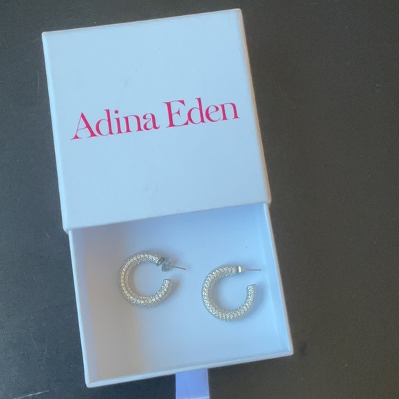 Adina Eden Jumbo Pave Hoops In Silver, Size: OS - Picture 6 of 10